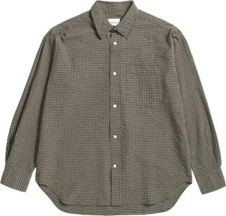 Norse Projects Espevik Check Oversized Shirt - Heren - Casual Overhemden - Bruin - XL - Katoen - Overhemden