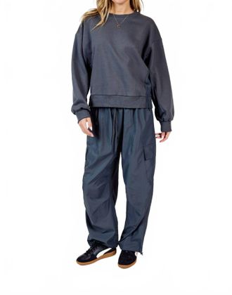 Sadie & Sage Vita Cargo Pants In Charcoal