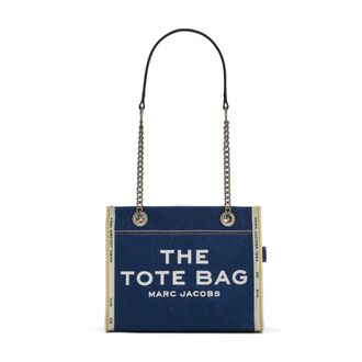 Marc Jacobs Shoulder Bags, female, Blue, Size: ONE SIZE The Denim Chain Medium Tote