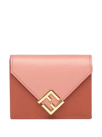 Fendi logo-plaque wallet - women - Calf Leather/Calf Leather - One Size - Pink