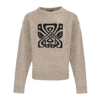 Biba Jacquard feesttrui voor dames (Beige/Zwart)