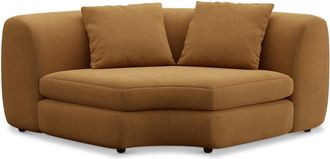 Castlery Fable Corner Sofa Customized, Caramel Performance Fleece, Spill Resistant, Ultra Deep Seats for Sofas, Castlery