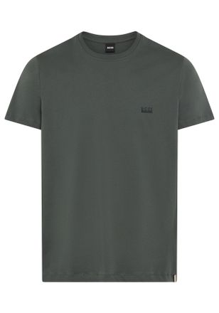 HUGO BOSS T-Shirt BOSS, Herren, Gr. S, open gr&uuml;n 345, Jersey, Obermaterial: 100% Baumwolle, unifarben, regular fit normal, Rundhals, abgesteppte Kante, Shirts T