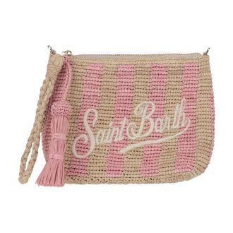 MC2 Saint Barth Clutches, female, Multicolor, Size: ONE SIZE Rafiya Clutch with Logo