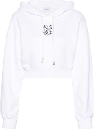 Off-white Arrows-motif beaded hoodie - women - Cotton/glass - M