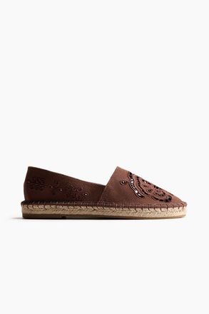 H&M Broderie Anglaise Espadrilles in Dark Brown at Nordstrom, Size 11
