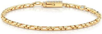 Crislu Layer Up Box Chain Bracelet in 18Kt Yellow Gold /Clear Stone at Nordstrom, Size 6.5