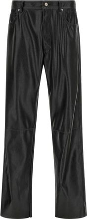 Maison Margiela Leather-effect Trousers - male - MM6 Maison Margiela - Leather Trousers - Black - W32 - Trousers
