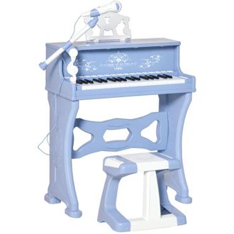 HOMCOM Homcom - 37 Keys Kids Mini Electronic Keyboard Grand Piano with Stool Microphone Blue