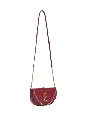 Fendi Womens Burgundy Fendigraphy Wallet On Chain Calf Leather Bag