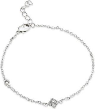 Savvy Cie Jewels Princess Cut Cubic Zirconia Quadrant Station Bracelet in White at Nordstrom Rack