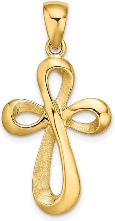 Diamond2Deal 14k Yellow Gold Polished Cross Charm