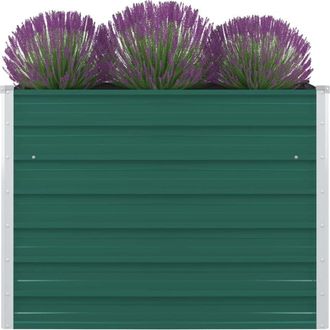 vidaXL Vidaxl - Jardinera Elevada De Acero Galvanizado Verde 100x100x77 Cm