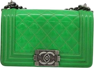 Chanel Pre-owned Vintage Shoulder Bag - Dames - Vintage Schoudertas - Groen - ONE Size - Leer - Vintage