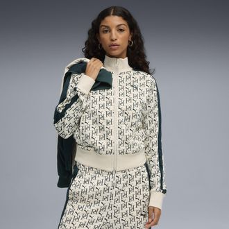 Puma Giacca sportiva con stampa integrale T7 da donna, Abbigliamento, Bianco, XS