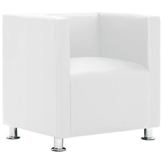 vidaXL Sill&oacute;n De Cuero Sint&eacute;tico Blanco Vidaxl