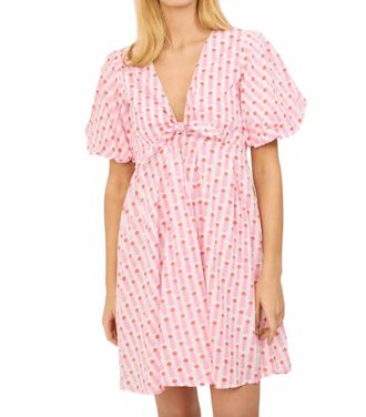 Marea Cisco V-Neck Dress In White Multi
