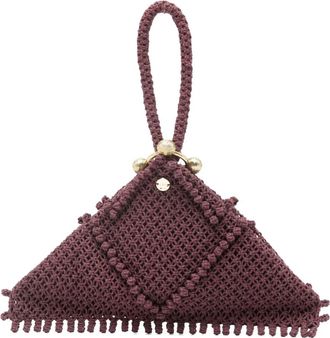 Alemais Mini Macrame Trapeze Pouch - Dames - Handtassen - Rood - ONE Size - Katoen - Tassen