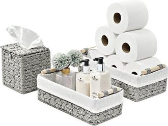 Sorbus Set Of 3 Woven Boho Decor Baskets