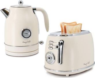 MegaChef Electric Tea Kettle and 2 Slice Toaster Combo in Cream at Nordstrom
