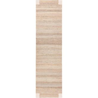 Beliani Tappeto in juta rettangolare 80 x 300 cm Tessuto in stile rustico Soggiorno Camera da letto Beige chiaro Amravati
