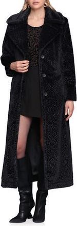 Avec Les Filles Faux Shearling Maxi Coat in Black at Nordstrom Rack, Size Medium