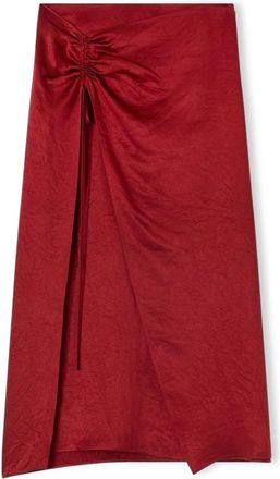 Motivi Midi Skirts - Dames - Midirokken - Rood - XS - Satijn - Rokken