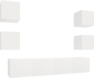vidaXL Vidaxl - Set de muebles para tv 6 piezas madera contrachapada blanco