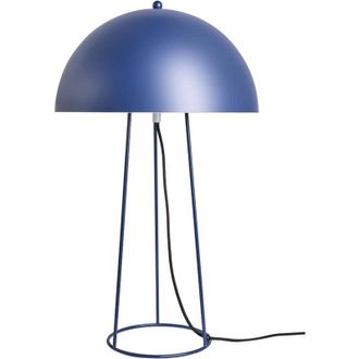Beliani Table Lamp Blue Iron Base and Shade Two Light Bulbs Modern Design Living Room MOPAN