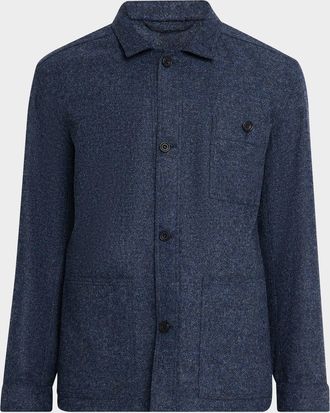 Anderson & Sheppard Men & apos;s Wool Patch-Pocket Shirt Jacket