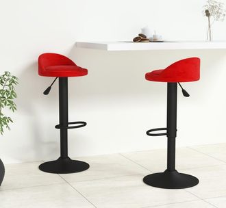 vidaXL Vidaxl - Taburetes De Cocina 2 Unidades Terciopelo Rojo Vino Tinto