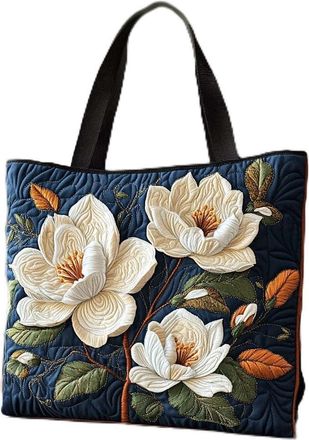 Generic Vintage Quilted Tote Bag for Women Large Cotton Puffer Shoulder Bag Ideal Valentines or Mothers Day Gift for Her Lightweight Floral Handbag for Spring