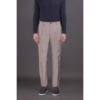 Moorer MenS Light Beige Tailored Trousers, Size 48
