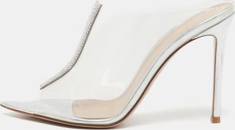 Gianvito Rossi Transparent Pvc Crystal Embellished Sigma Mules