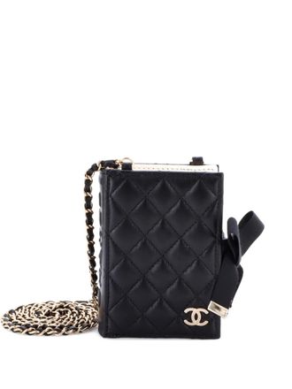 Chanel CC Book Card Holder with Chain Quilted Lambskin crossbody bag - Zwart