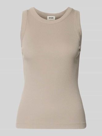 Drykorn Drykorn Top mit Rundhalsausschnitt Modell OLINA in Stein, Gr&ouml;&szlig;e XL