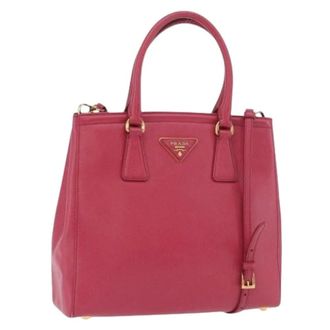 Prada Pre-owned Handbags, female, Pink, Size: ONE SIZE Pre-owned Vintage Saffiano Leather Hand Bag