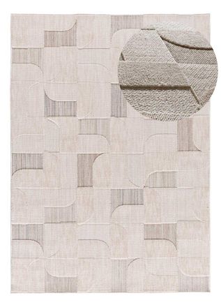Atticgo Alfombra con relieve geom&eacute;trica beige 134x200 cm