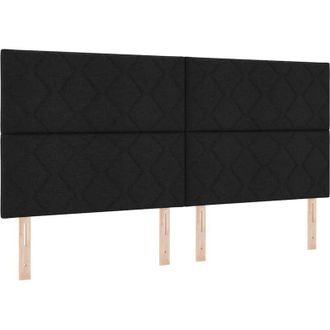 vidaXL LED Box Spring Bed with Mattress Black 200 x 200 cm Fabric vidaXL