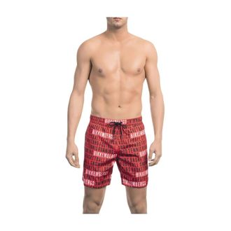 Dirk Bikkembergs Zwemshort met all-over print - Heren - Badkleding - Rood - Maat: XL Poliester