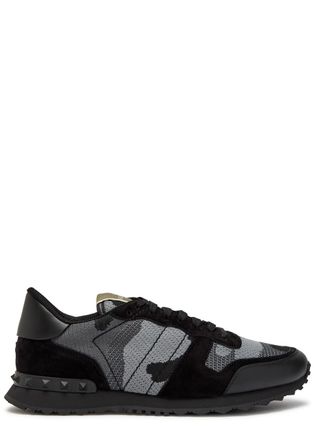 Valentino Garavani Rockrunner Camouflage-jacquard Sneakers - Black - 45 (IT45 / UK11)