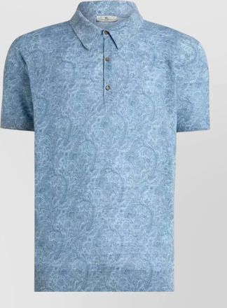Etro knitted polo shirt short sleeves floral