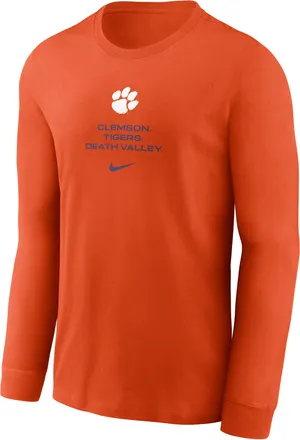 Nike Clemson Sideline Nike Mens Dri-FIT College Long-Sleeve T-Shirt in Orange | 02EW89MCLN-LDX