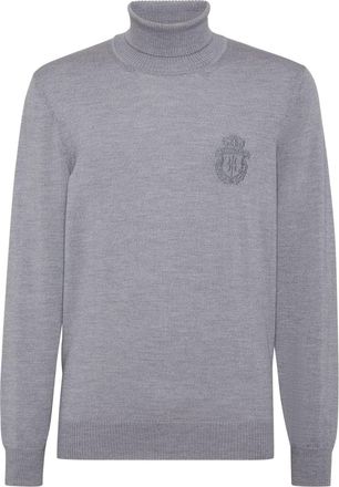 Billionaire Boys Club monogram-embroidered knitted tutleneck - men - Polyester/Polyurethane/Silk - XXXL - Grey