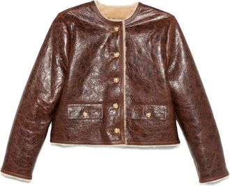 Nili Lotan Zanie Button Leather Jacket