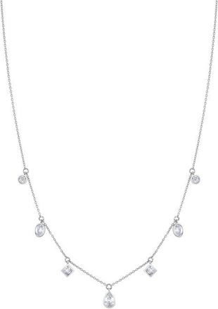 Crislu Multicut Station Pendant Necklace in Pure Platinum /Clear Stone at Nordstrom, Size 16 In