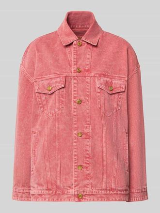 Michael Kors Oversized Jeansjacke mit Brusttaschen in Rosa, Gr&ouml;&szlig;e 1
