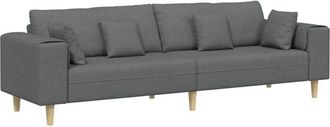 vidaXL Fabric Sofa with Cushion Dark Grey 208 cm Fabric vidaXL
