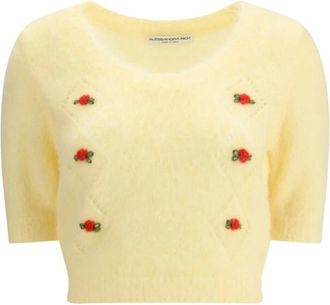 Alessandra Rich Donna, Maglie, Beige, M, new