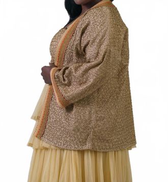 Bl^nk London Bleona Long Sleeve Coverup - Plus In Warm Beige